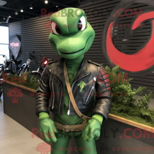 Grøn Python maskot kostume...