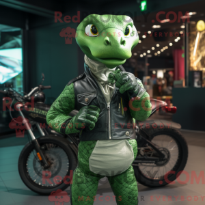 Green Python mascot costume...