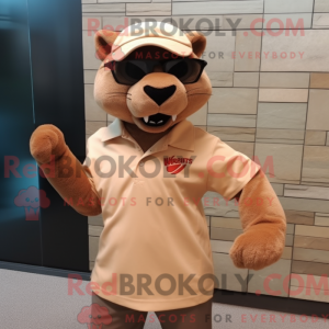 Tan Jaguarundi mascot...
