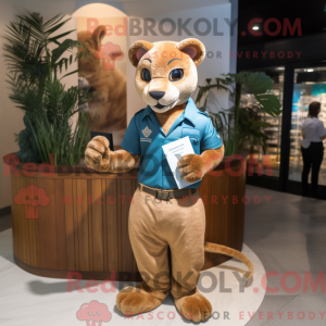 Tan Jaguarundi maskot...