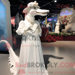 White Dragon maskot kostume...