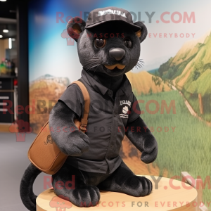 Sort Jaguarundi maskot...