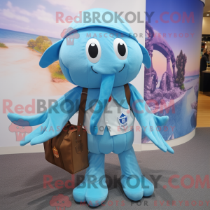 Himmelblå Kraken maskot...