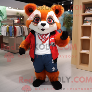 Rød Panda-maskotdraktfigur...