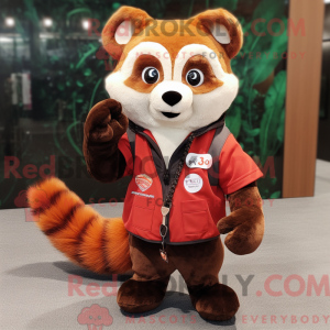 Rode Panda mascottekostuum...