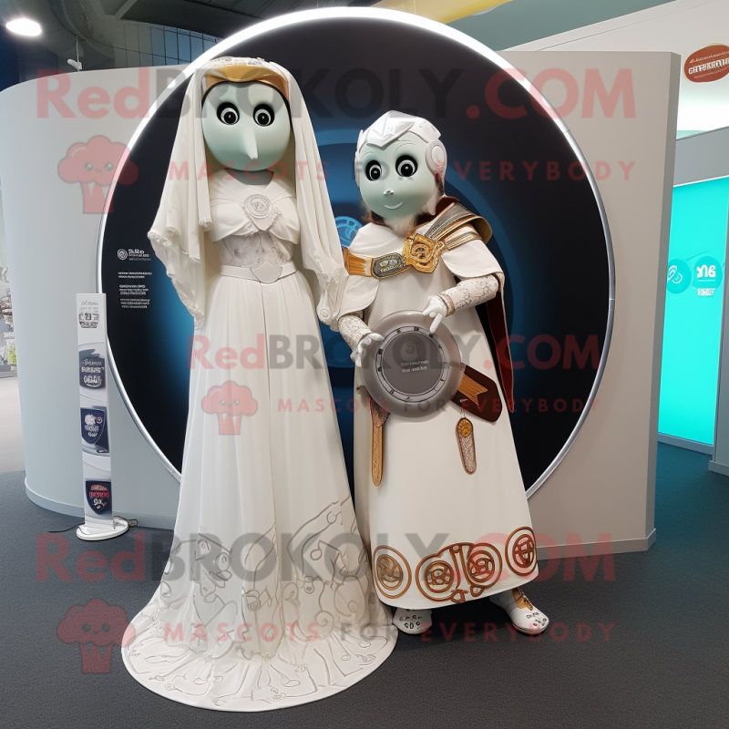 nan Celtic Shield mascot costume character dressed with a Wedding Dress and Keychains nan Celtic Shield mascot costume character dressed with a Wedding Dress and Keychains
