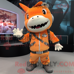 Orange Shark Maskottchen...
