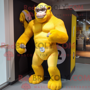 Gelber Gorilla Maskottchen...