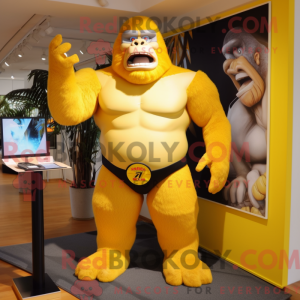 Gelber Gorilla Maskottchen...