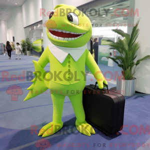 Lime Green Shark maskot...