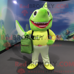 Lime Green Shark maskot...