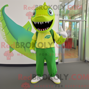 Lime Green Shark maskot...