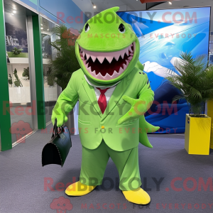 Lime Green Shark maskot...