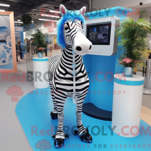 Blå Zebra-maskotdraktfigur...