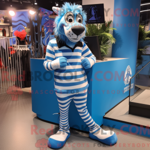 Blå Zebra-maskotdraktfigur...