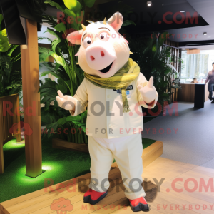 Cream Pig mascottekostuum...
