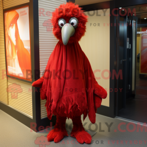 Rød Emu-maskotdraktfigur...