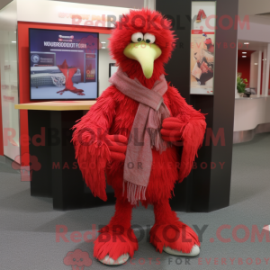 Rød Emu-maskotdraktfigur...