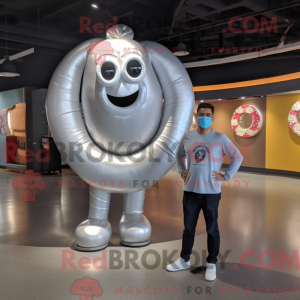 Silver Donut maskot kostume...