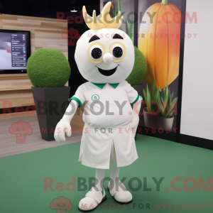 Witte ui mascottekostuum...