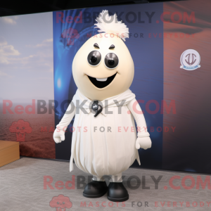 Witte ui mascottekostuum...