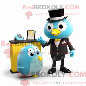 Cyan Lemon mascot costume...