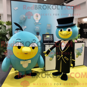 Cyan citron maskot kostume...