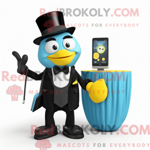 Cyan Lemon mascot costume...