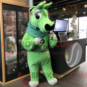 Grön hest maskot drakt...