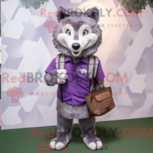 Purple Say Wolf mascot...