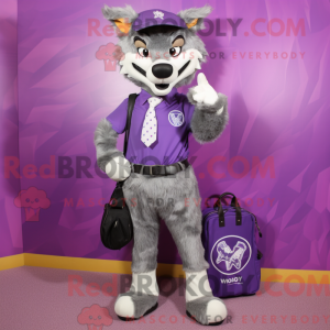 Purple Say Wolf mascot...