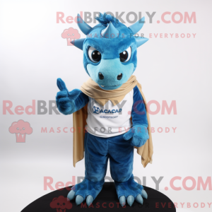 Blauwe Chupacabra mascotte...