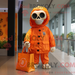 Orange Skull maskot kostume...