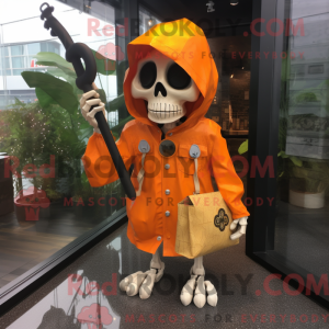 Orange Skull maskot kostume...