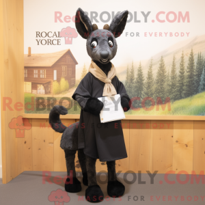 Sort rådyr maskot kostume...