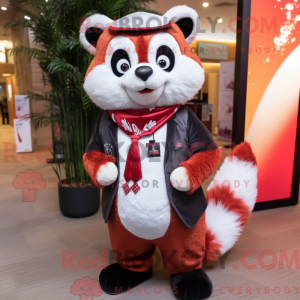 Hvid rød panda maskot...