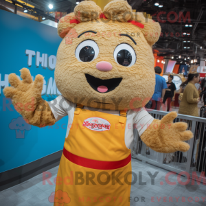 Fantasia de mascote Pad Thai com macacão e luvas sem dedos - Pad Thai mascotes - REBROKO_330398 - RedBrokoly.com