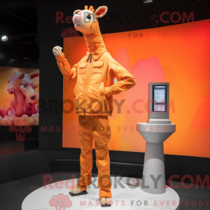 Oransje giraff maskot drakt...