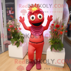 Rood boeket bloemen...
