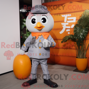 Grå mandarin maskot drakt...