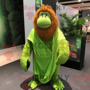 Lime Green Orangutan mascot...