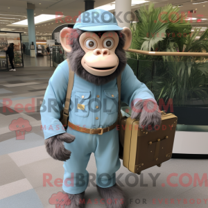 Himmelblå chimpanse maskot...