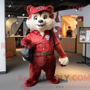 Maroon Marten maskot drakt...