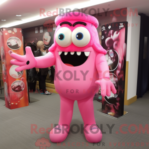 Pink Cyclops mascot costume...