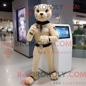 Mascotte de panthère beige...