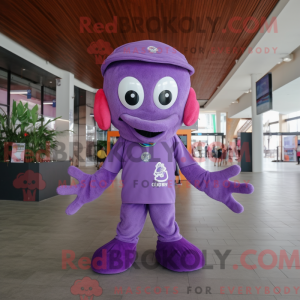Lila Oktopus Maskottchen...