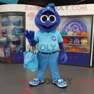 Azul trazer máscara com...
