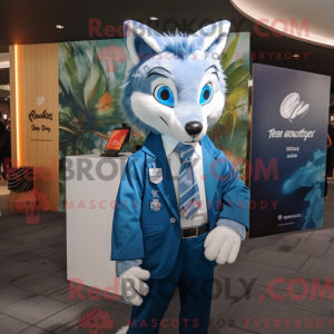 Blue Fox mascottekostuum...