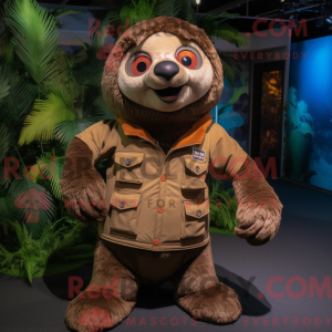 Brown Sloth mascot costume...
