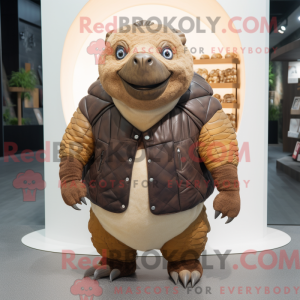 Brun Glyptodon maskot...